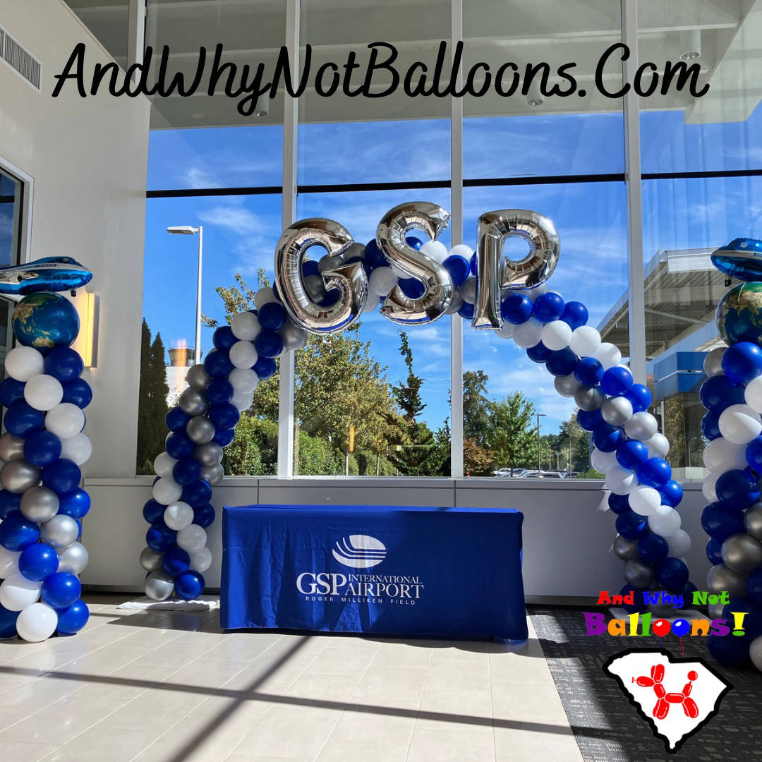 And Why Not Balloons Balloon Arch Balloon Column GSP Airport greer sc