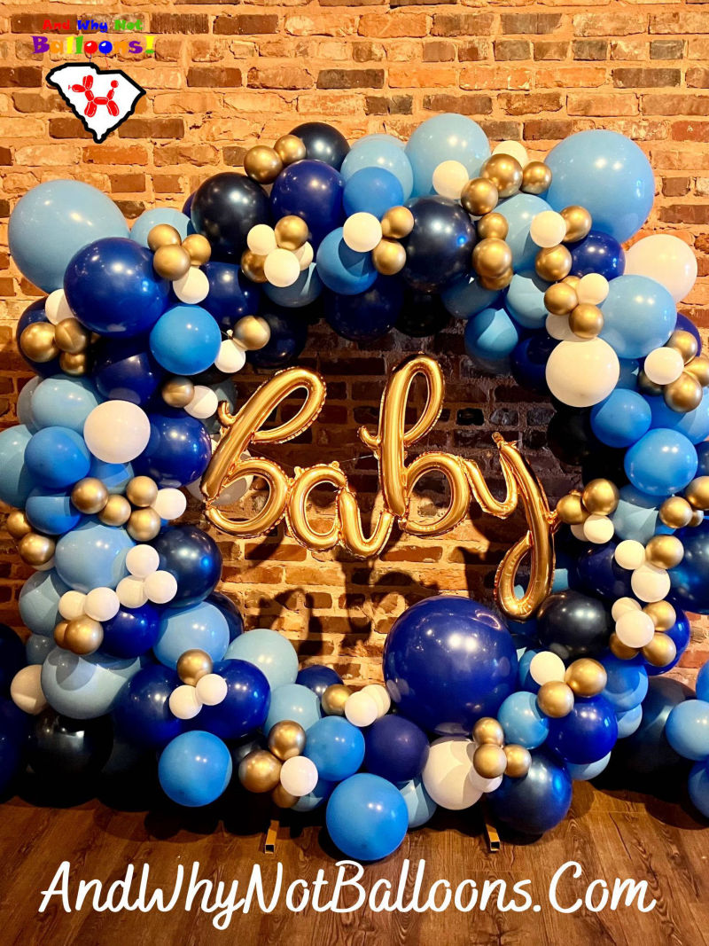 And Why Not Balloons Gold Ring Balloon Arch Baby Shower Decor Greenville SC
