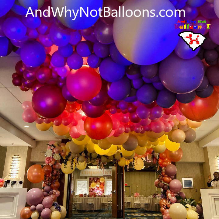 and why not balloons greenville sc mauldin sc upstate sc balloon organic ceiling decor