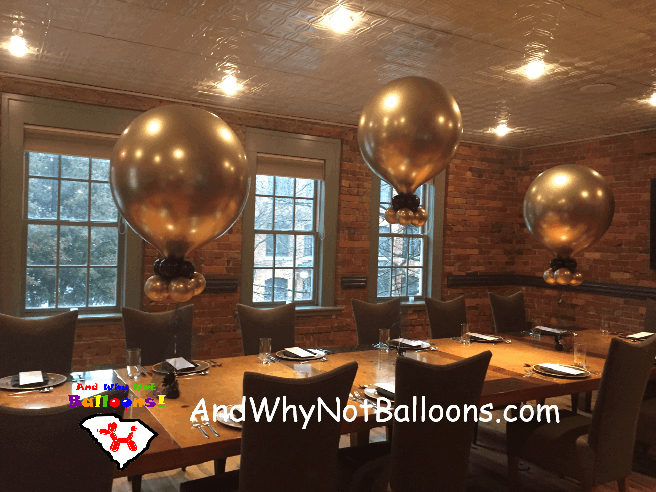 And Why Not Balloons orbz balloon centerpiece easley sc