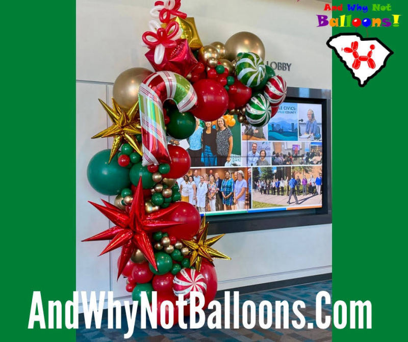 And Why Not Balloons Organic Arch Christmas Greenville SC