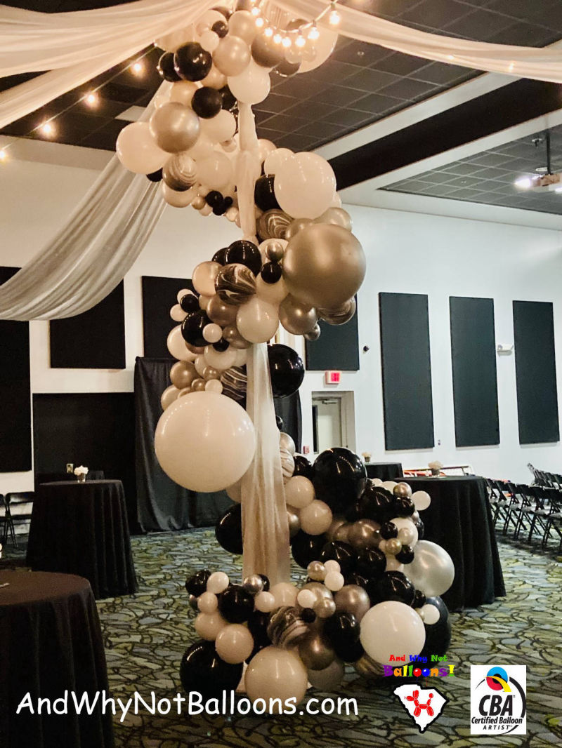 And Why Not Balloons Organic Garland Black and White Greenville SC Spartanburg Mauldin Easley