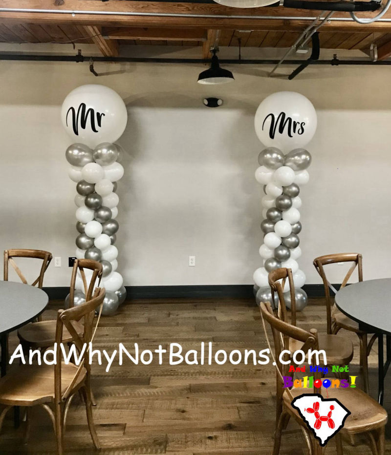 and why not balloons spartanburg sc upstate sc balloon wedding columns