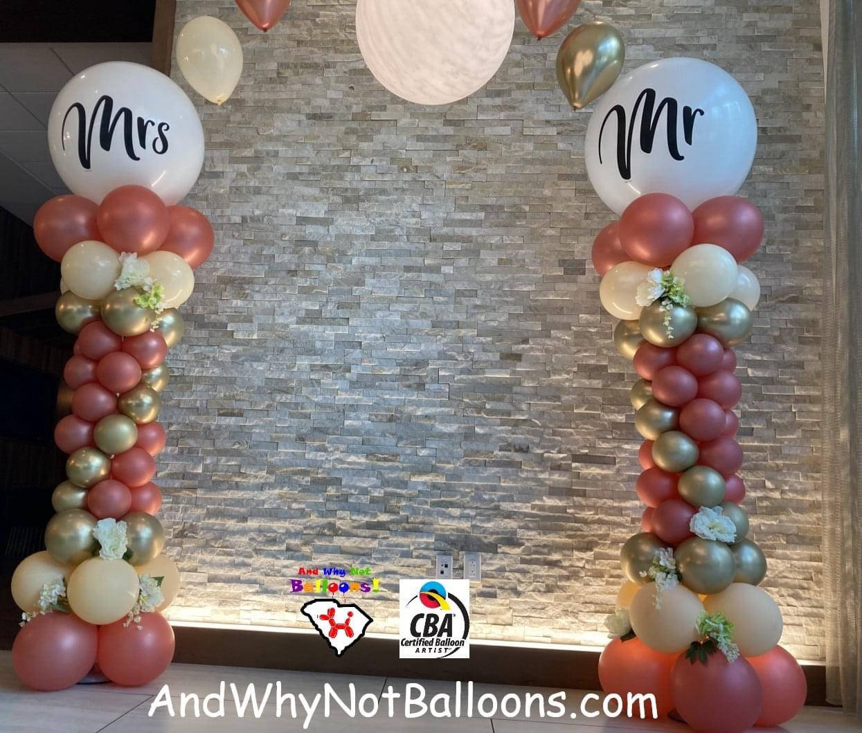 and why not balloons travelers rest sc marietta sc upstate sc balloon custom wedding columns