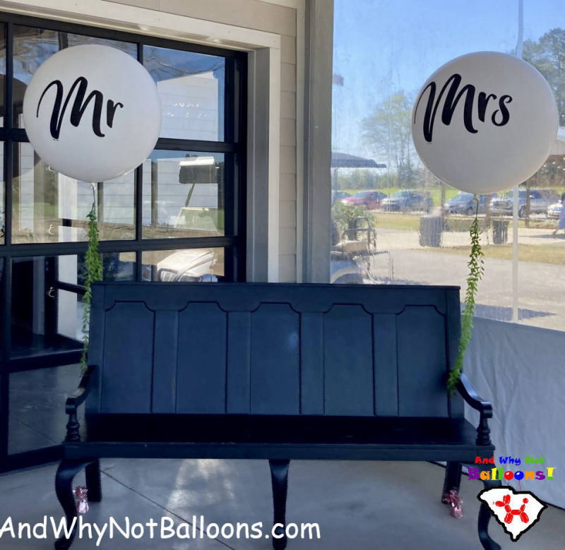 And Why Not Balloons wedding Mr. and Mrs. duncan sc