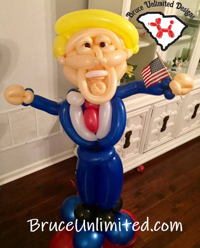 balloon twisting trump character greenville upstate sc bruce unlimited designs