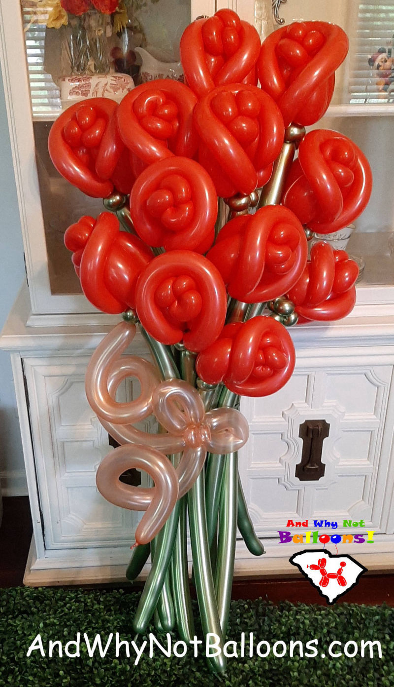 greenville sc clemson sc easley sc seneca sc balloon decor and why not balloons custom twisted balloons Balloon XL Roses bouquet