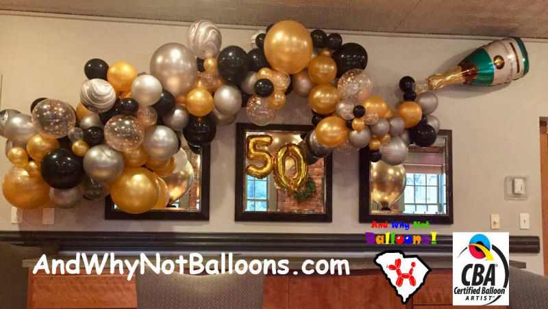 greenville sc balloon decor and why not balloons Champagne Bottle with bubbles