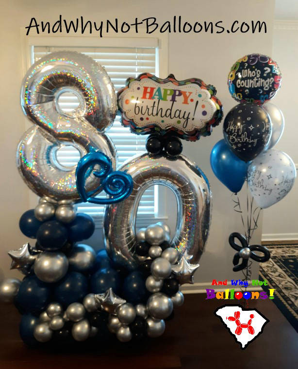 clemson sc balloon decor and why not balloons custom 80 birthday bouquet