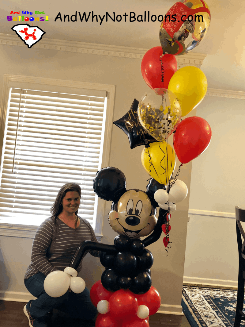 greenville sc greer sc spartanburg sc anderson sc upstate sc south carolina balloon decor and why not balloons custom balloon Deluxe Balloon Bouquet Mickey