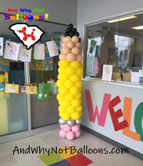 greenville sc balloon decor and why not balloons custom back to school pencil column