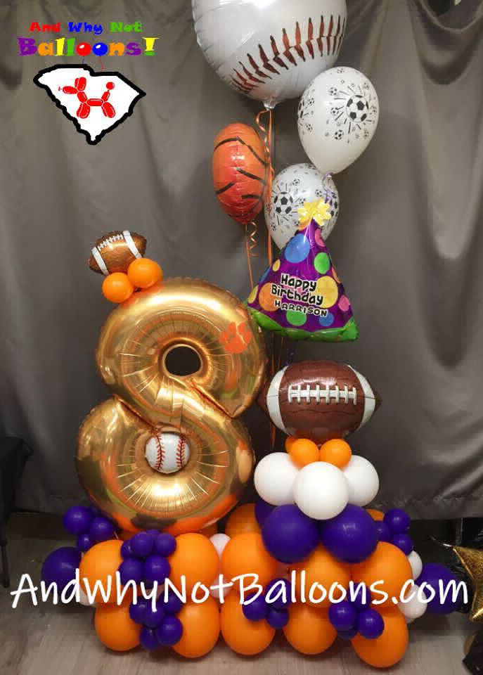 Taylors SC Custom birthday sports themed balloon decor