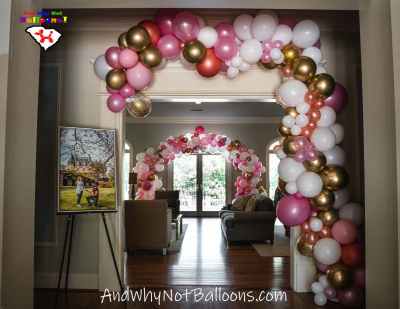 Simpsonville SC wedding shower organic balloon decor arch