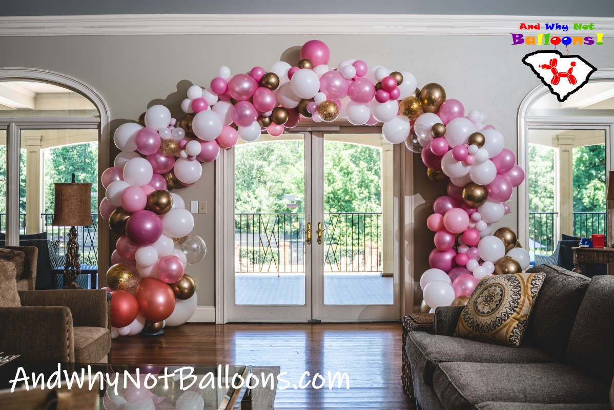 Greenville SC wedding shower organic balloon decor arch