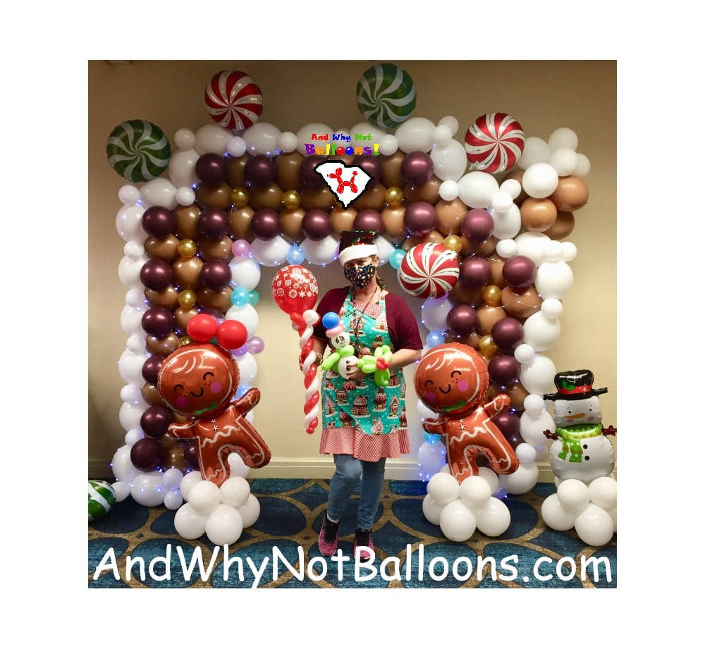 greenville sc custom balloon christmas gingerbread house character and why not balloons