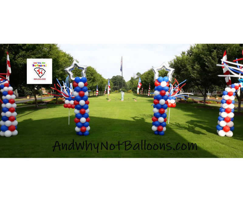 traveler rest greenville sc decor and why not balloons custom 4th of july balloon columns