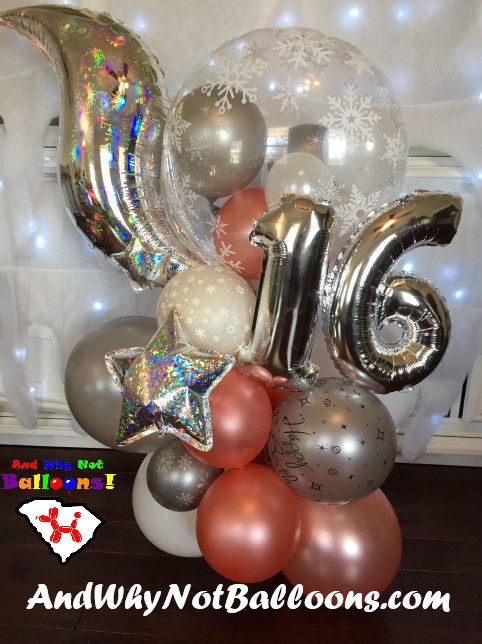 Greer SC Sweet 16 party birthday balloons