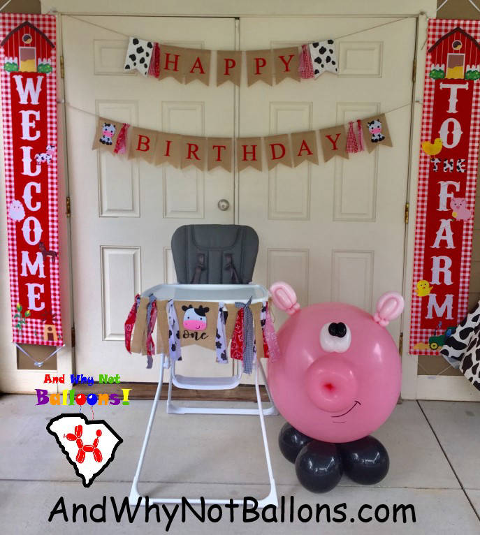 greer sc balloon decor and why not balloons custom birthday characters pig