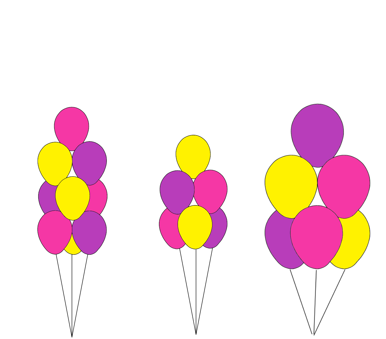 Stacked balloon bouquet