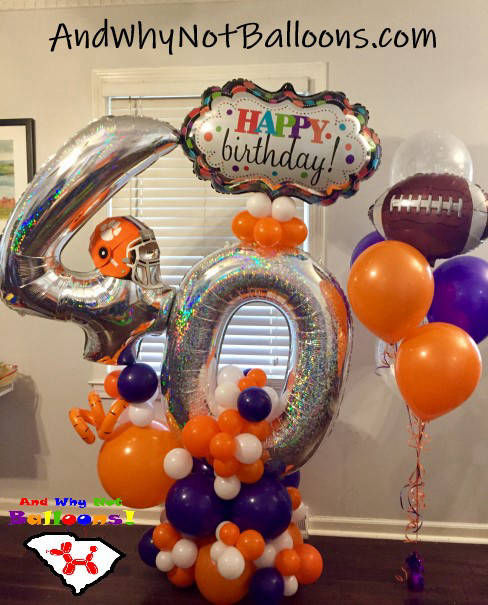 taylors sc balloon decor and why not balloons custom clemson birthday bouquet